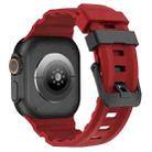 For Apple Watch 46mm / 49mm / 45mm / 44mm Wild Path Black Buckle Thickened Silicone Watch Band(Red) - 2
