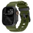 For Apple Watch 46mm / 49mm / 45mm / 44mm Wild Path Black Buckle Thickened Silicone Watch Band(Army Green) - 1