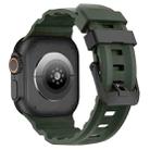 For Apple Watch 46mm / 49mm / 45mm / 44mm Wild Path Black Buckle Thickened Silicone Watch Band(Dark Green) - 2