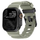 For Apple Watch 46mm / 49mm / 45mm / 44mm Wild Path Black Buckle Thickened Silicone Watch Band(Milk Green) - 1