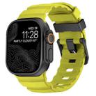 For Apple Watch 46mm / 49mm / 45mm / 44mm Wild Path Black Buckle Thickened Silicone Watch Band(Fluorescent Green) - 1