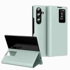 For Samsung Galaxy Z Fold7 5G Smart View Window Leather Phone Case with Card Slot(Green) - 1