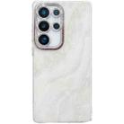 For Samsung Galaxy S23 Ultra 5G Electroplated Marble Texture Phone Case(White M8) - 1