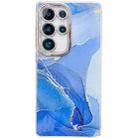 For Samsung Galaxy S23 Ultra 5G Electroplated Marble Texture Phone Case(Dark Blue M16) - 1