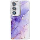 For Samsung Galaxy S24 5G Electroplated Marble Texture Phone Case(Purple M3) - 1