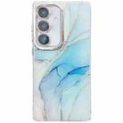 For Samsung Galaxy S24 5G Electroplated Marble Texture Phone Case(Light Blue M5) - 1