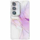 For Samsung Galaxy S24 5G Electroplated Marble Texture Phone Case(Light Purple M6) - 1