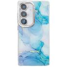 For Samsung Galaxy S24 5G Electroplated Marble Texture Phone Case(Blue Green M9) - 1