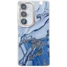 For Samsung Galaxy S24 5G Electroplated Marble Texture Phone Case(Navy Blue M17) - 1