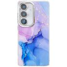 For Samsung Galaxy S24 5G Electroplated Marble Texture Phone Case(Purple Blue M18) - 1