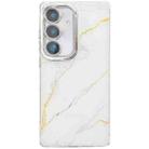 For Samsung Galaxy S24+ 5G Electroplated Marble Texture Phone Case(Gold White M1) - 1