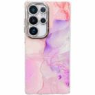 For Samsung Galaxy S24 Ultra 5G Electroplated Marble Texture Phone Case(Pink Purple M4) - 1