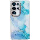 For Samsung Galaxy S24 Ultra 5G Electroplated Marble Texture Phone Case(Blue Green M9) - 1