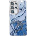 For Samsung Galaxy S24 Ultra 5G Electroplated Marble Texture Phone Case(Navy Blue M17) - 1