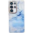 For Samsung Galaxy S25 Ultra 5G Electroplated Marble Texture Phone Case(Blue M11) - 1