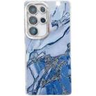For Samsung Galaxy S25 Ultra 5G Electroplated Marble Texture Phone Case(Navy Blue M17) - 1