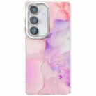 For Samsung Galaxy A56 5G Electroplated Marble Texture Phone Case(Pink Purple M4) - 1