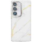 For Samsung Galaxy A35 5G Electroplated Marble Texture Phone Case(Gold White M1) - 1