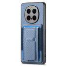 For Honor Magic7 Pro Carbon Fiber Fold Stand Elastic Card Bag Phone Case(Blue) - 2