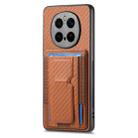 For Honor Magic7 Pro Carbon Fiber Fold Stand Elastic Card Bag Phone Case(Brown) - 2