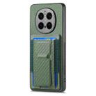 For Honor Magic7 Pro Carbon Fiber Fold Stand Elastic Card Bag Phone Case(Green) - 2