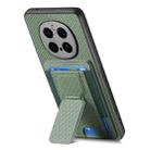 For Honor Magic7 Pro Carbon Fiber Fold Stand Elastic Card Bag Phone Case(Green) - 3