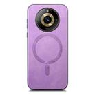 For Realme 12 5G Retro MagSafe Magnetic PU Back Cover Phone Case(Purple) - 2