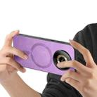 For Realme 12 5G Retro MagSafe Magnetic PU Back Cover Phone Case(Purple) - 3