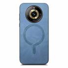 For Realme 12 5G Retro MagSafe Magnetic PU Back Cover Phone Case(Blue) - 2