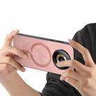 For Realme 12+ 5G Retro MagSafe Magnetic PU Back Cover Phone Case(Pink) - 3