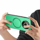 For Realme 12+ 5G Retro MagSafe Magnetic PU Back Cover Phone Case(Green) - 3