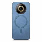 For Realme 12+ 5G Retro MagSafe Magnetic PU Back Cover Phone Case(Blue) - 2