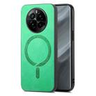 For Realme GT5 Pro Retro MagSafe Magnetic PU Back Cover Phone Case(Green) - 1