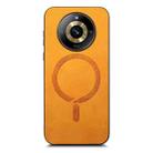 For Realme GT5 Pro Retro MagSafe Magnetic PU Back Cover Phone Case(Yellow) - 2