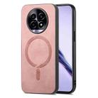 For Realme 13 Pro 5G Retro MagSafe Magnetic PU Back Cover Phone Case(Pink) - 1