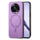 For Realme 13 Pro 5G Retro MagSafe Magnetic PU Back Cover Phone Case(Purple) - 1