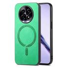 For Realme 13 Pro 5G Retro MagSafe Magnetic PU Back Cover Phone Case(Green) - 1