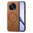 For Realme 13 Pro 5G Retro MagSafe Magnetic PU Back Cover Phone Case(Brown) - 1