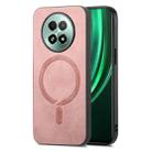 For Realme 13 5G Retro MagSafe Magnetic PU Back Cover Phone Case(Pink) - 1