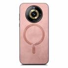 For Realme 13 5G Retro MagSafe Magnetic PU Back Cover Phone Case(Pink) - 2