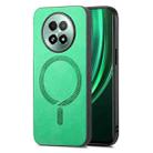 For Realme 13 5G Retro MagSafe Magnetic PU Back Cover Phone Case(Green) - 1