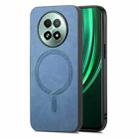 For Realme 13 5G Retro MagSafe Magnetic PU Back Cover Phone Case(Blue) - 1