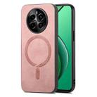 For Realme 13 4G Retro MagSafe Magnetic PU Back Cover Phone Case(Pink) - 1