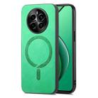 For Realme 13 4G Retro MagSafe Magnetic PU Back Cover Phone Case(Green) - 1
