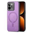 For Realme GT7 Pro Retro MagSafe Magnetic PU Back Cover Phone Case(Purple) - 1