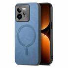 For Realme GT7 Pro Retro MagSafe Magnetic PU Back Cover Phone Case(Blue) - 1