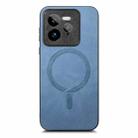 For Realme GT7 Pro Retro MagSafe Magnetic PU Back Cover Phone Case(Blue) - 2