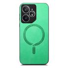 For Realme Neo7 Retro MagSafe Magnetic PU Back Cover Phone Case(Green) - 2
