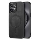 For Realme Neo7 Retro MagSafe Magnetic PU Back Cover Phone Case(Black) - 1