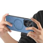 For Realme Neo7 Retro MagSafe Magnetic PU Back Cover Phone Case(Blue) - 3